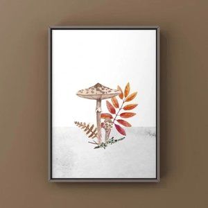 Trendy mushroom art print for home decor watercolor art cottagecore style decor